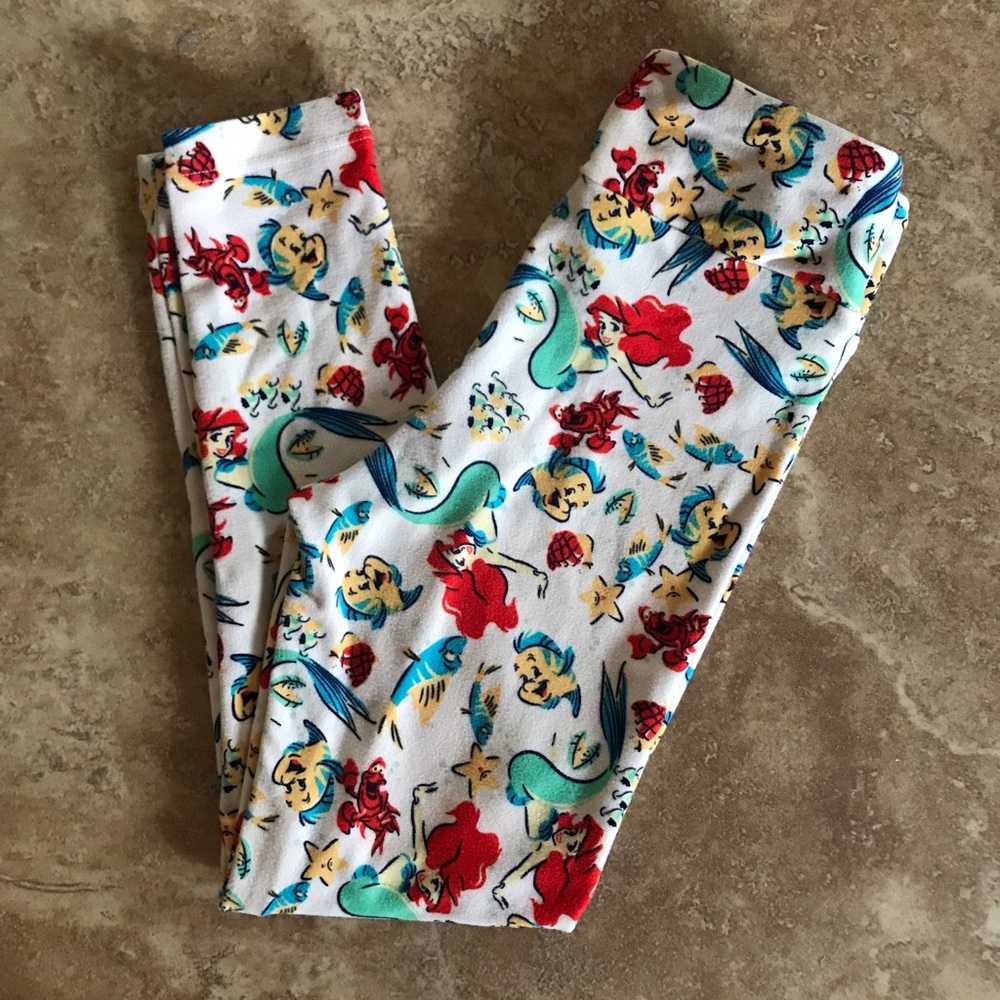 Lularoe The Little Mermaid Disney leggings S/M EUC